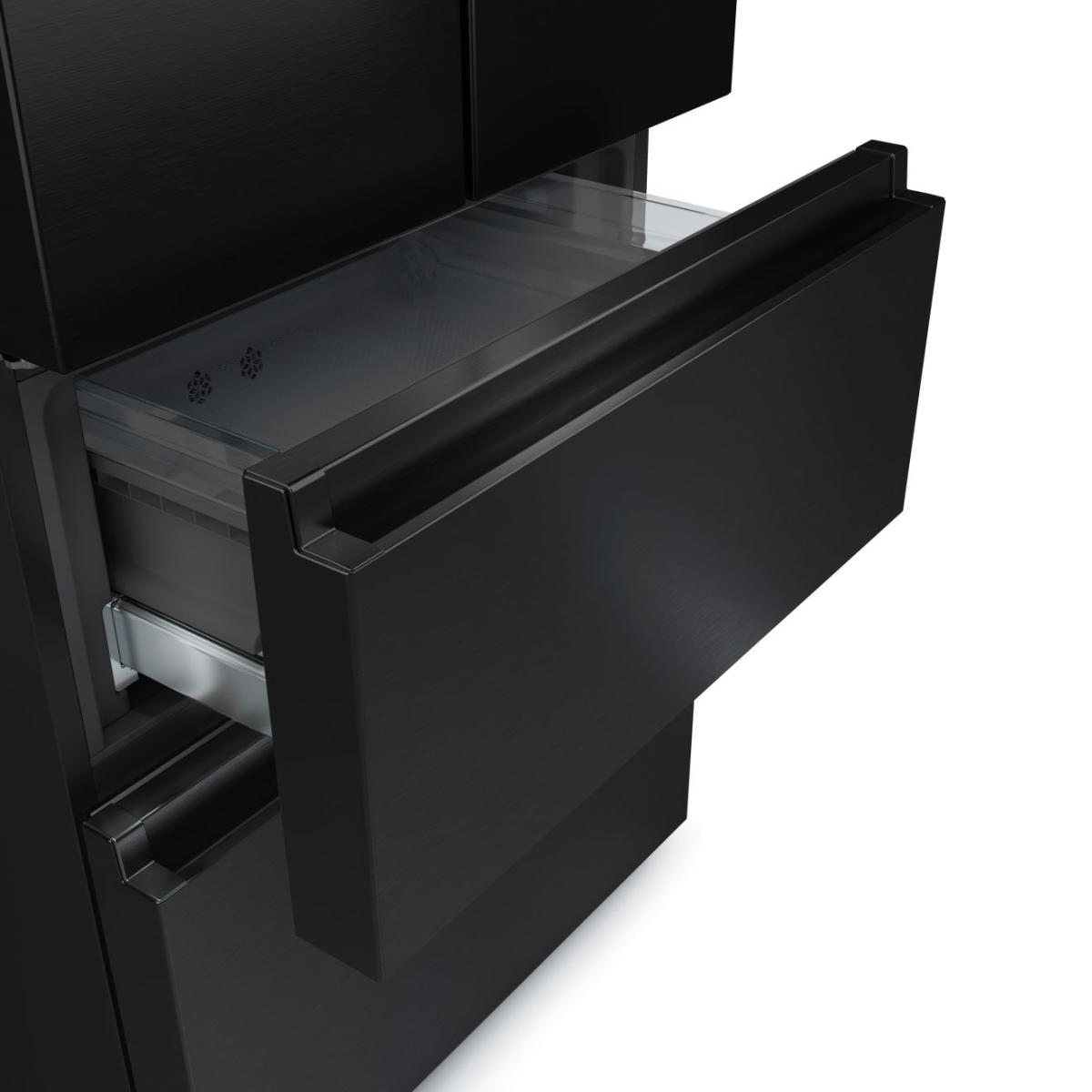 Hisense Freestanding French door fridge freezer with large capacity and flexible storage for everyday groceries. Metal Tech Cooling maintains stable temperature – image 8