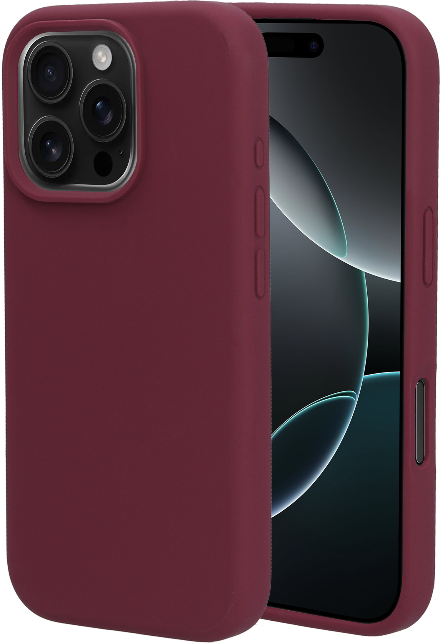 Mobiparts Silicone Cover Apple iPhone 16 Pro Plum Red