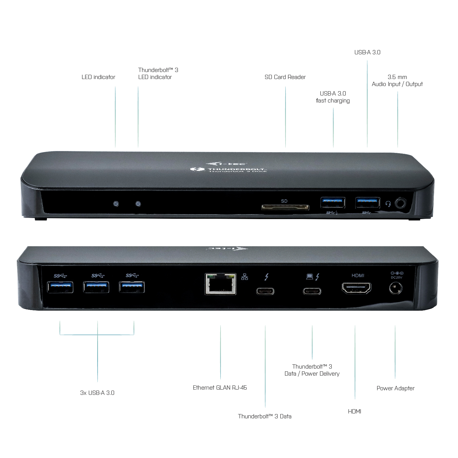 i-tec Thunderbolt 3 Dual 4K Docking Station + USB-C to DisplayPort Adapter + Power Delivery – image 4