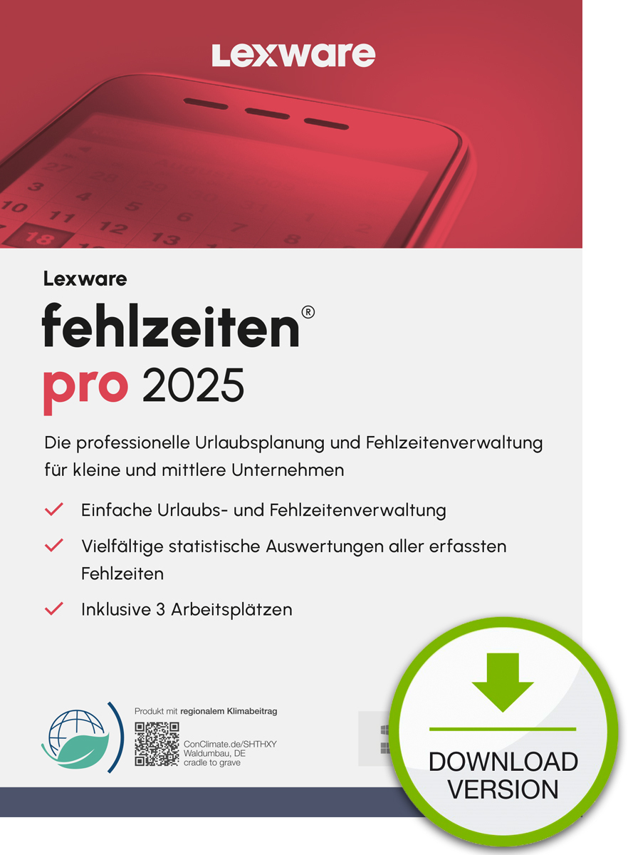 Lexware fehlzeiten pro 2025 Download Jahresversion (365-Tage) Gestione ferie 1 anno/i