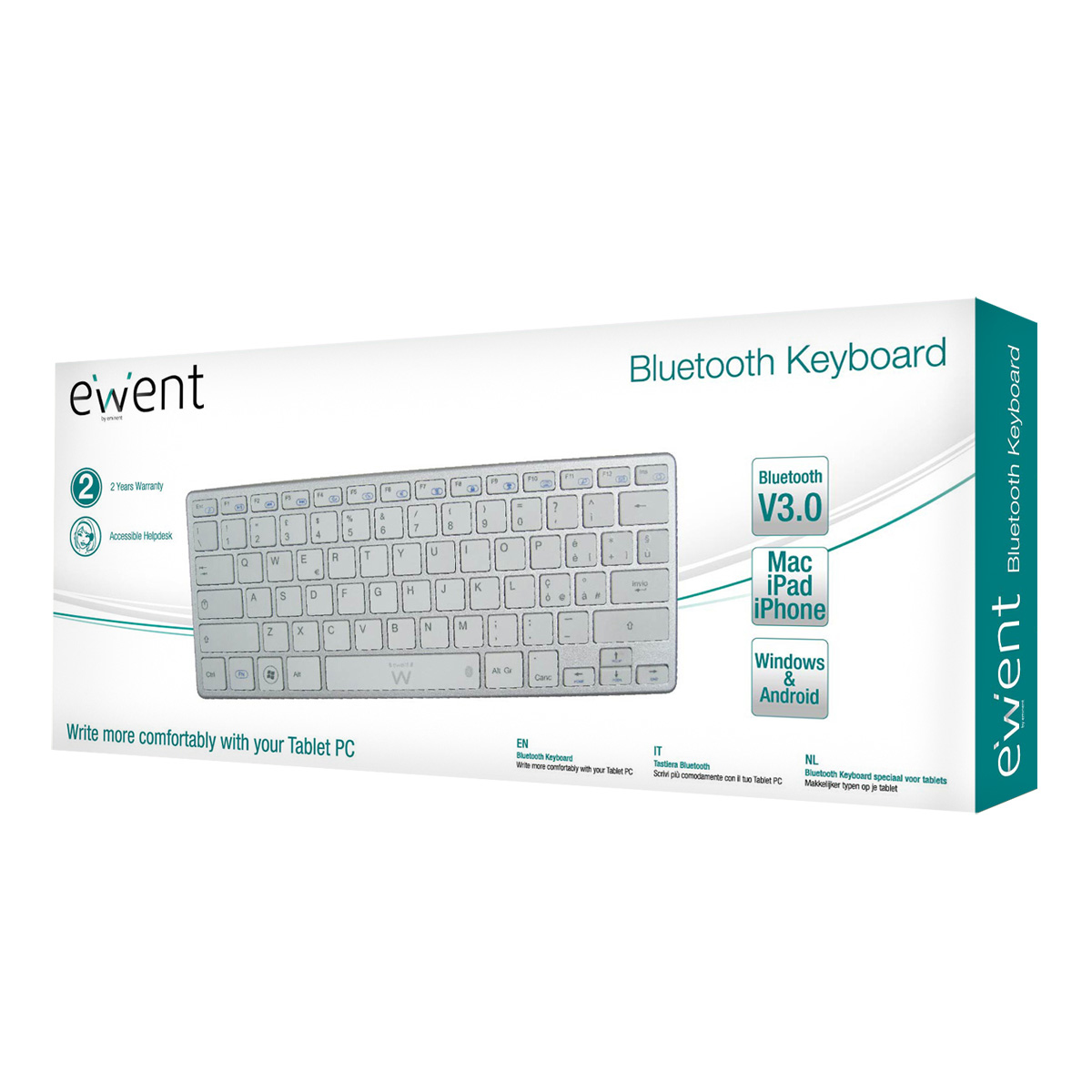 Ewent EW3145 mobile device keyboard Italian Bluetooth – image 3