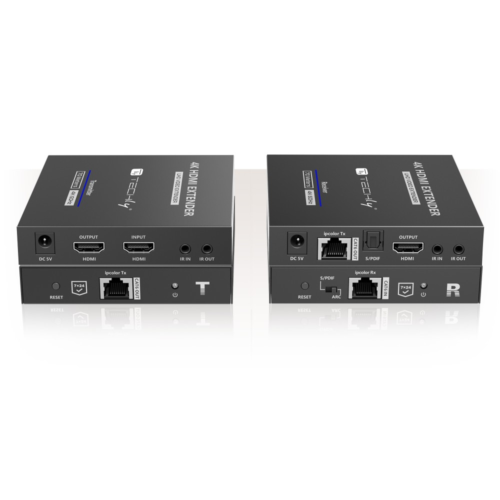 Techly IDATA-EXT-676 AV transmitter & receiver Black – image 1