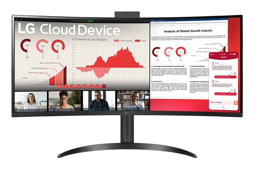 LG 34CR651W-BP All-in-One PC Intel Pentium Silver N6005 864 cm (34") 3440 x 1440 Pixel All-in-One thin client 8 GB DDR4-SDRAM 2