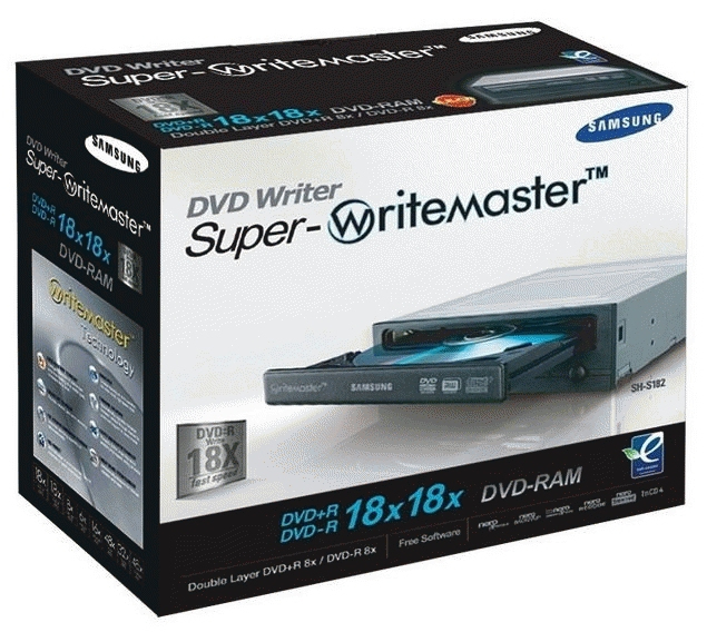 Samsung Super-WriteMaster DVD Writer 18x, Black, 20-Pk – image 2
