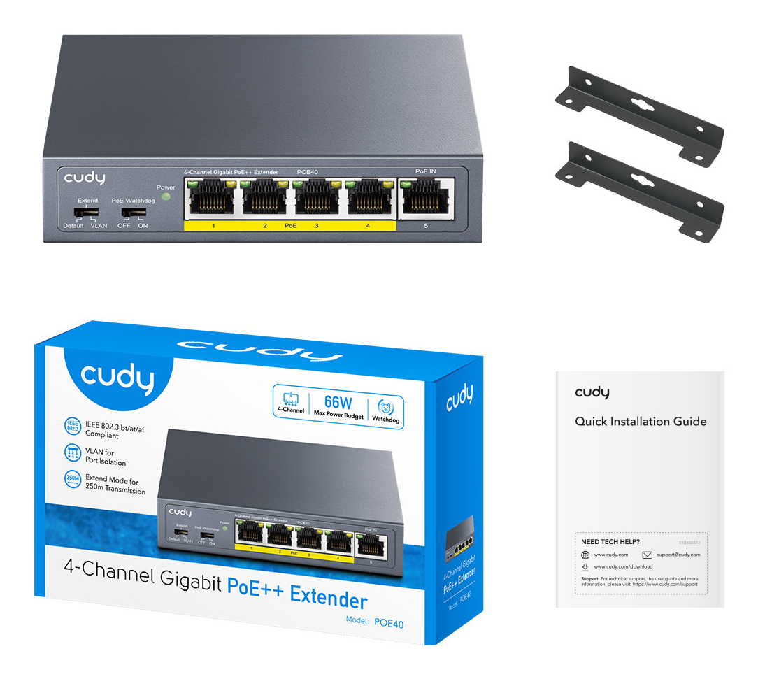 Cudy POE40 PoE adapter Gigabit Ethernet – image 2