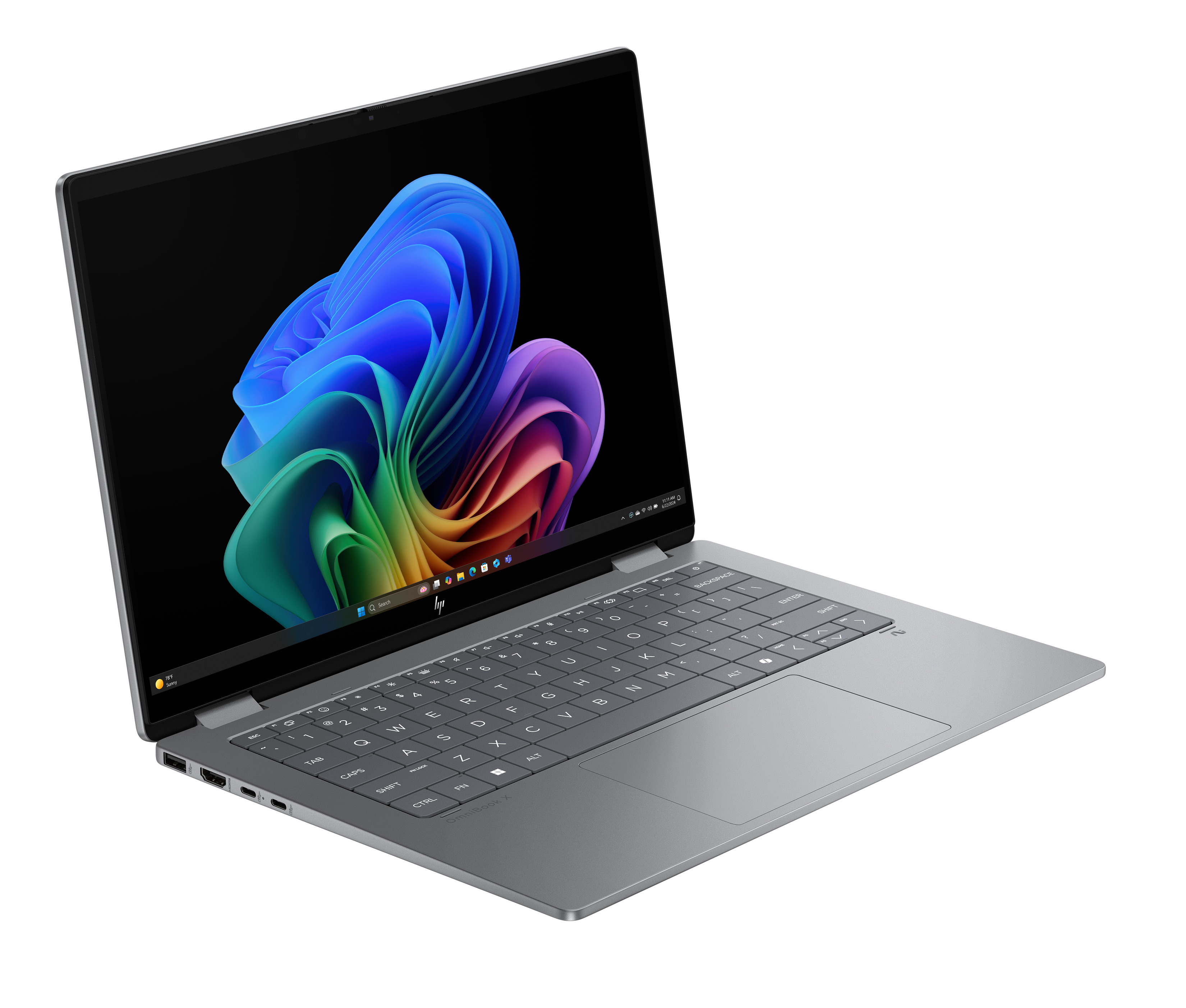 Convertible 2 en 1 - HP OmniBook X 14-fk0002ns Copilot+ PC, 50 TOPS, 14 ", 3K, AMD Ryzen™ AI 7 350, 32GB RAM, 1TB SSD, Radeon™ 860M, W11 H, Plata - imagen 3