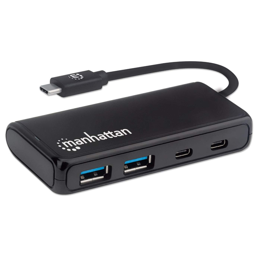 Manhattan USB-C Dock/Hub, Ports (x4): USB-A (x2) and USB-C (x2), 5 Gbps (USB 3.2 Gen1 aka USB 3.0), External Power Supply Not Needed, Cable – image 2