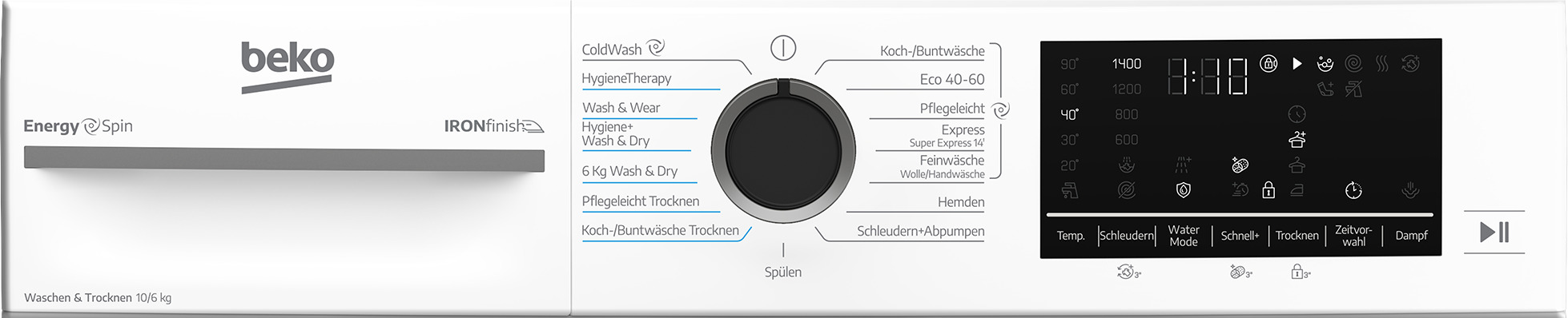 Beko BDFT4104A20C washer dryer Freestanding Front-load White – image 4