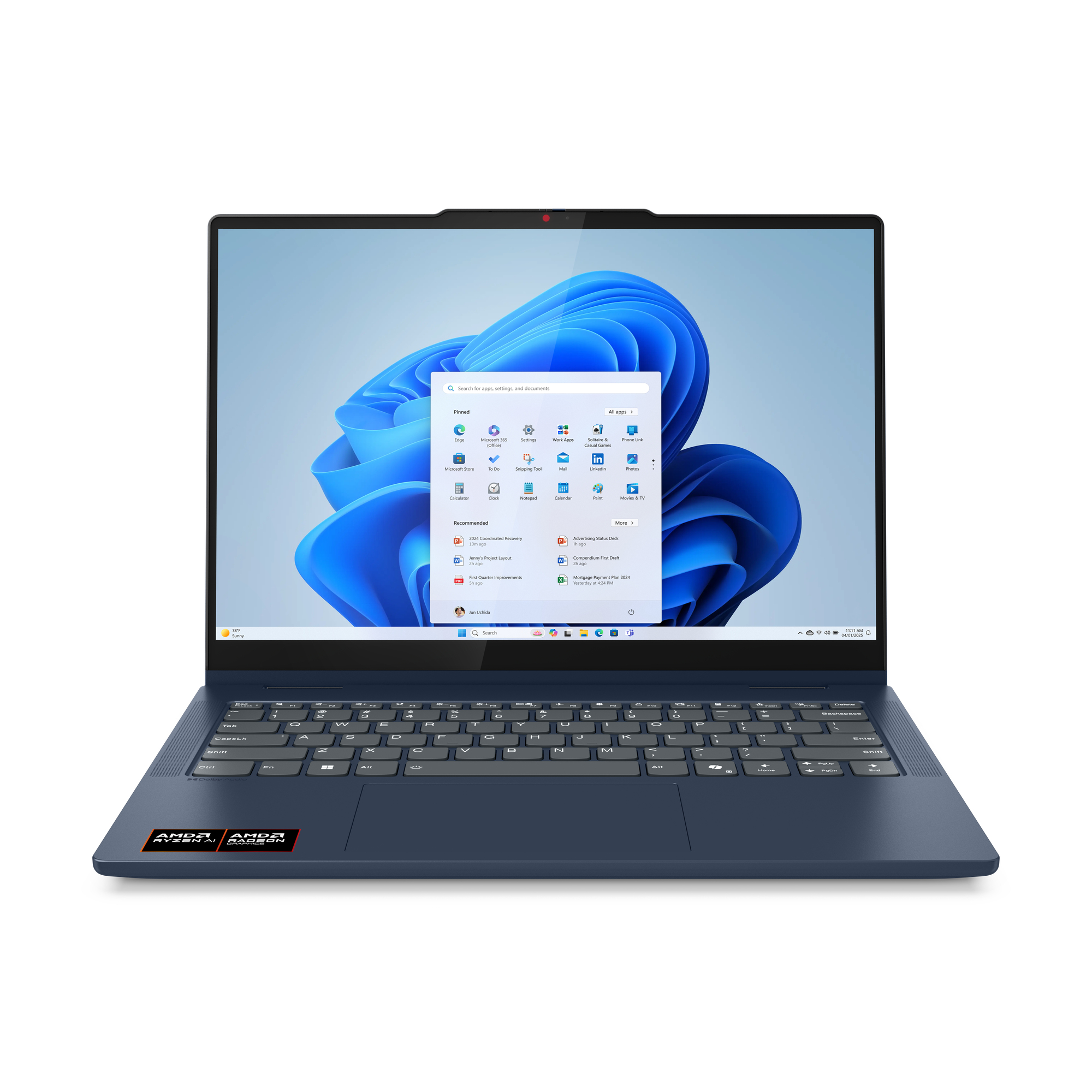 LAPTOP LENOVO IDEAPAD 5 2 EN 1 14AKP10/RYZEN AI 7 350 2.0 GHZ/16GB/512GB SSD/14 WUXGA TOUCH/360/TECLADO RETROILUMINADO/COLOR AZUL COSMICO/WIN 11 HOME/1 AÑO CENTRO DE SERVICIO
