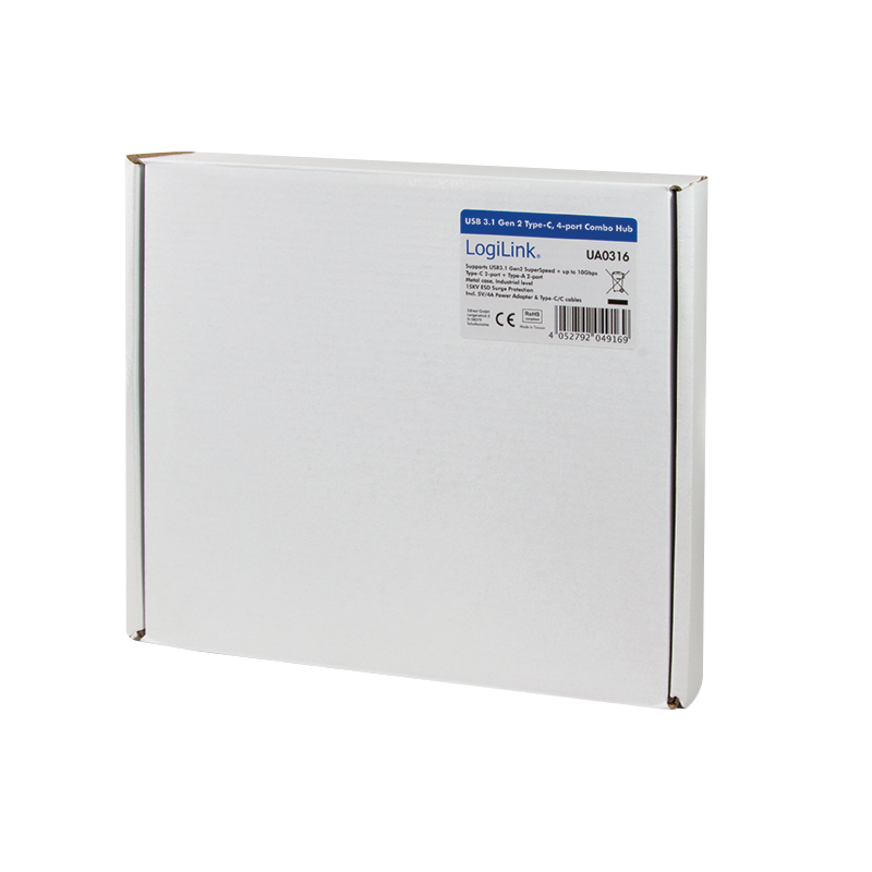 LogiLink UA0316 interface hub 10000 Mbit/s Black – image 2