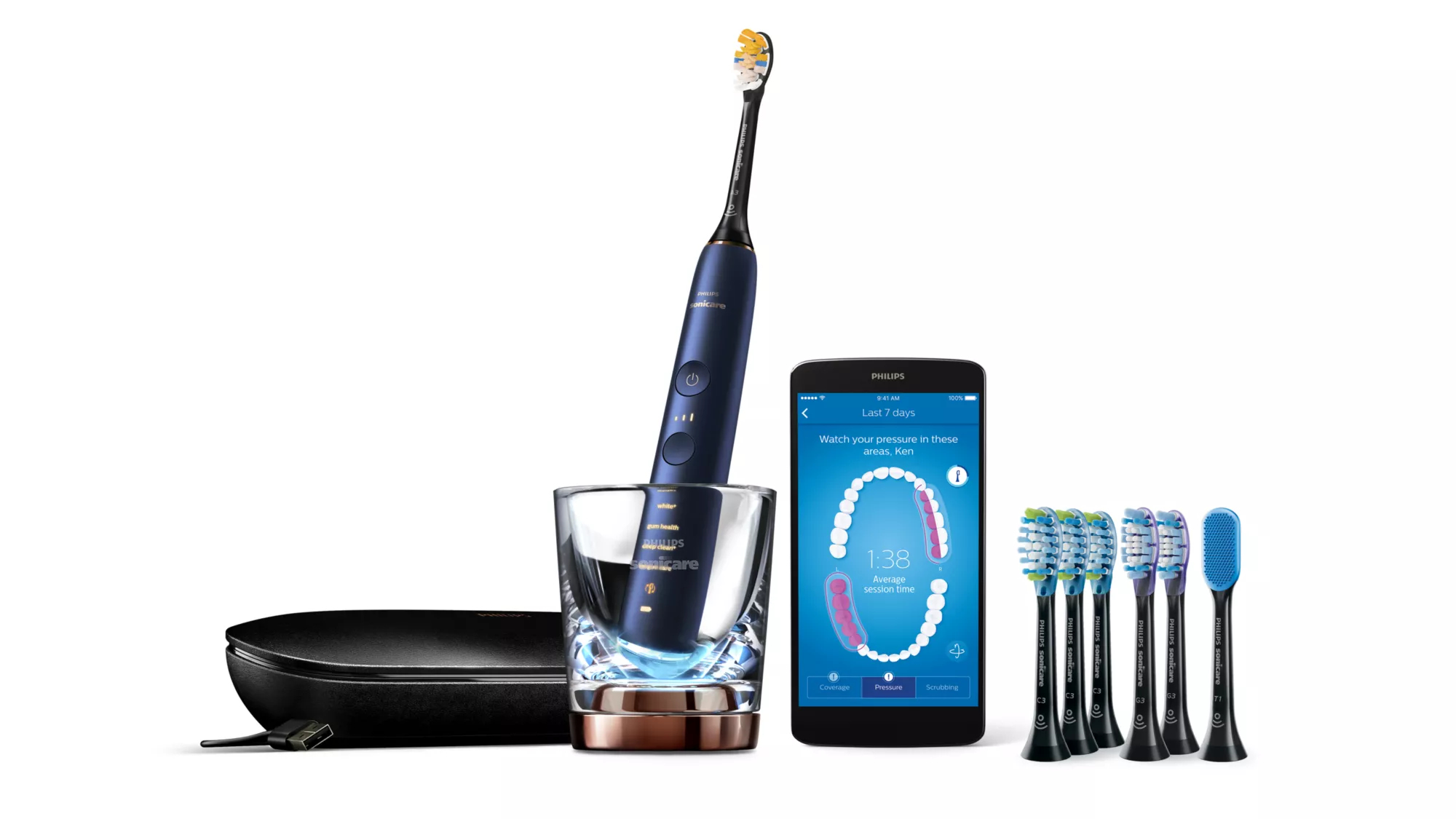 Philips HX9957/71 electric toothbrush Adult Sonic toothbrush Blue