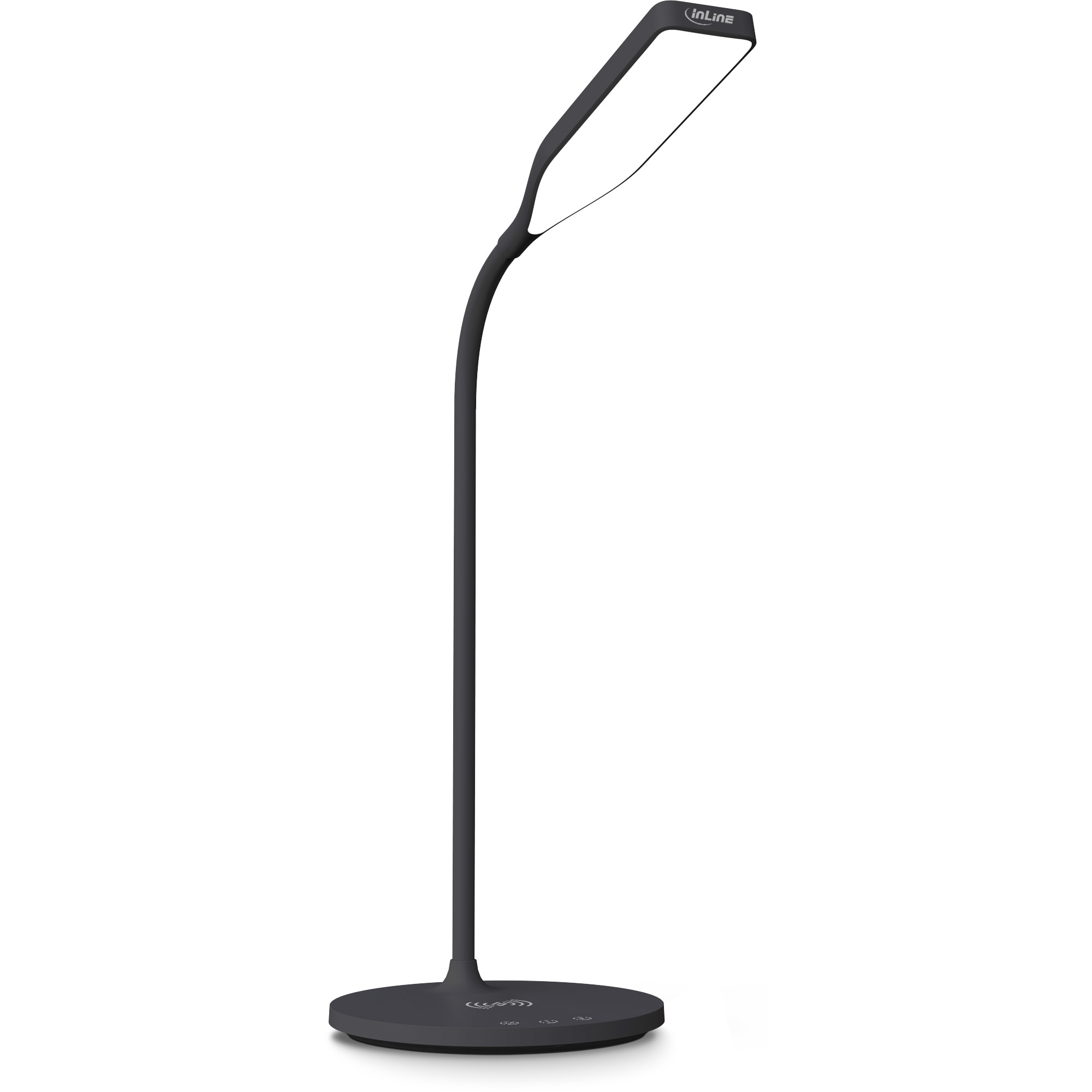 InLine SmartHome LED Office Light, Smartphone Wireless Qi Charger, black – image 1