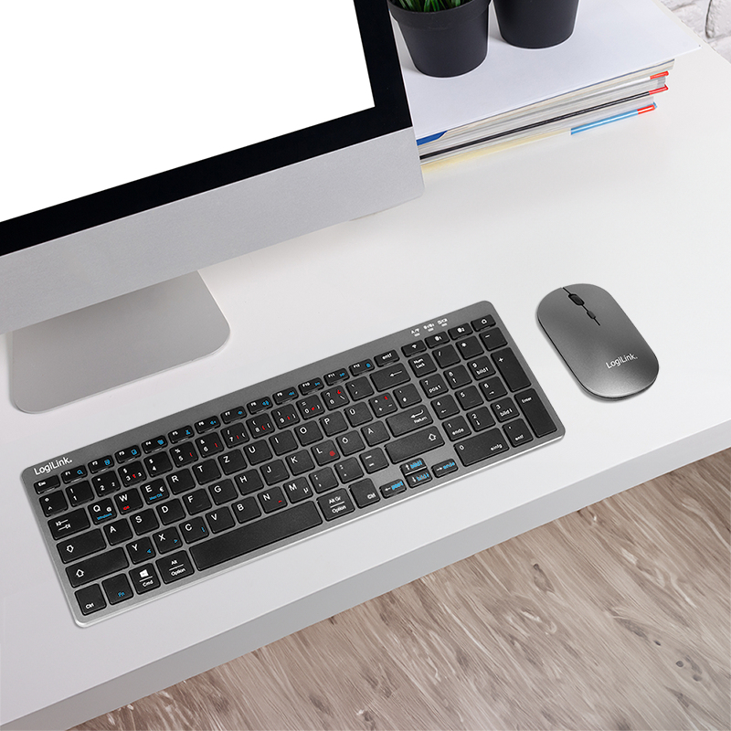LogiLink ID0215 keyboard Mouse included Home/Office Bluetooth QWERTZ German Anthracite, Grey – image 6