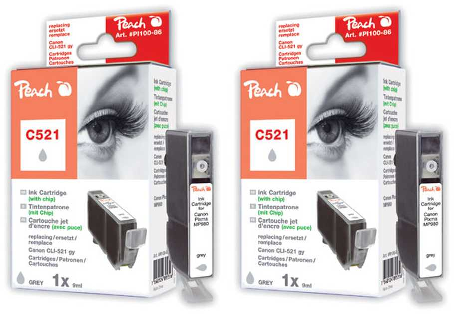 Peach 318800 ink cartridge 2 pc(s) Grey