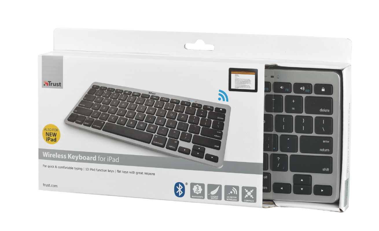 Trust 18552 mobile device keyboard Swiss Bluetooth Black, Grey – image 2
