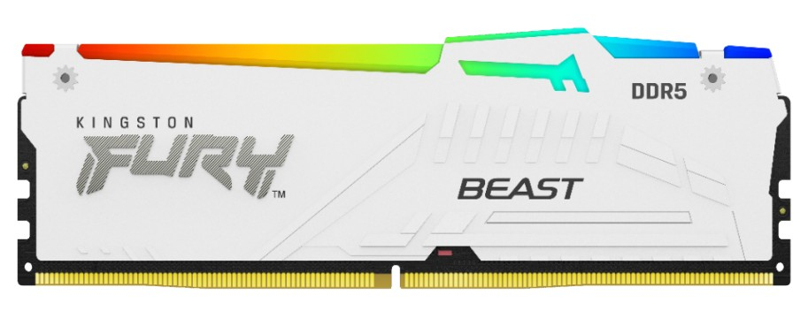 Kingston FURY Beast RGB - DDR5 - kit - 16 GB: 2 x 8 GB - DIMM 288-pin - 5200 MT/s / PC5-41600 - CL40 - 1.25 V - unbuffered - on-die ECC - white