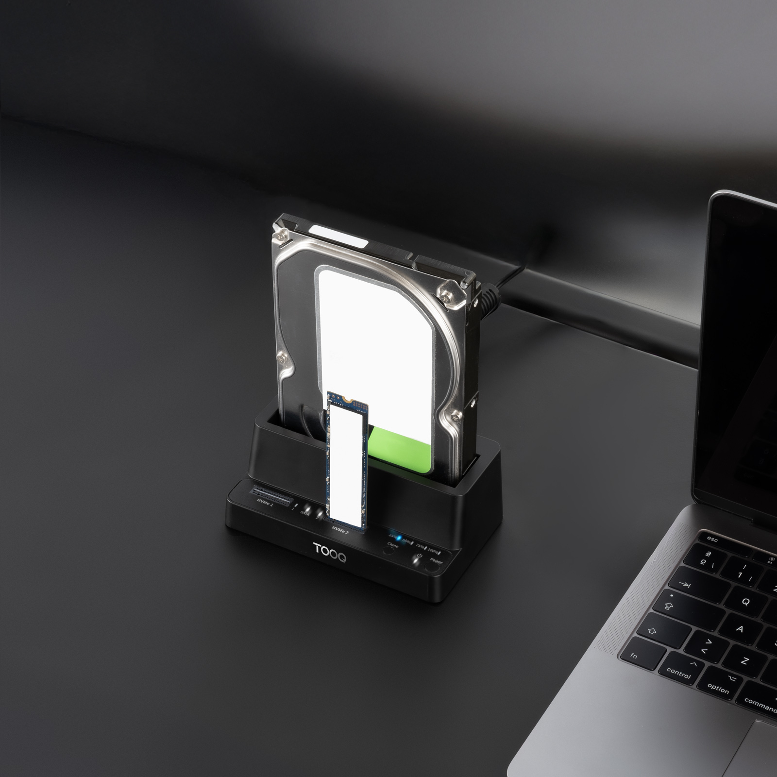 TooQ TQDS-502B storage drive docking station USB 3.2 Gen 1 (3.1 Gen 1) Type-C Black – image 5
