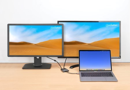Manhattan USB-C Dock/Hub, Ports (x4): HDMI, USB-A, USB-C and VGA, with Power Delivery (PD) – image 7