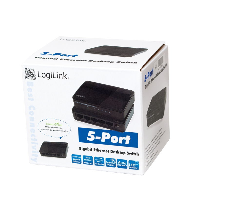 LogiLink NS0105 network switch Unmanaged L2 Gigabit Ethernet (10/100/1000) Black – image 4