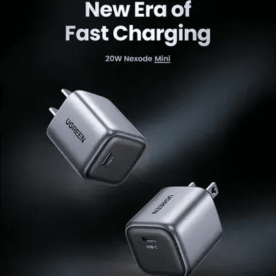 Ugreen 55527 mobile device charger Headphones, Smartphone Pearl, White AC Fast charging Indoor – image 3
