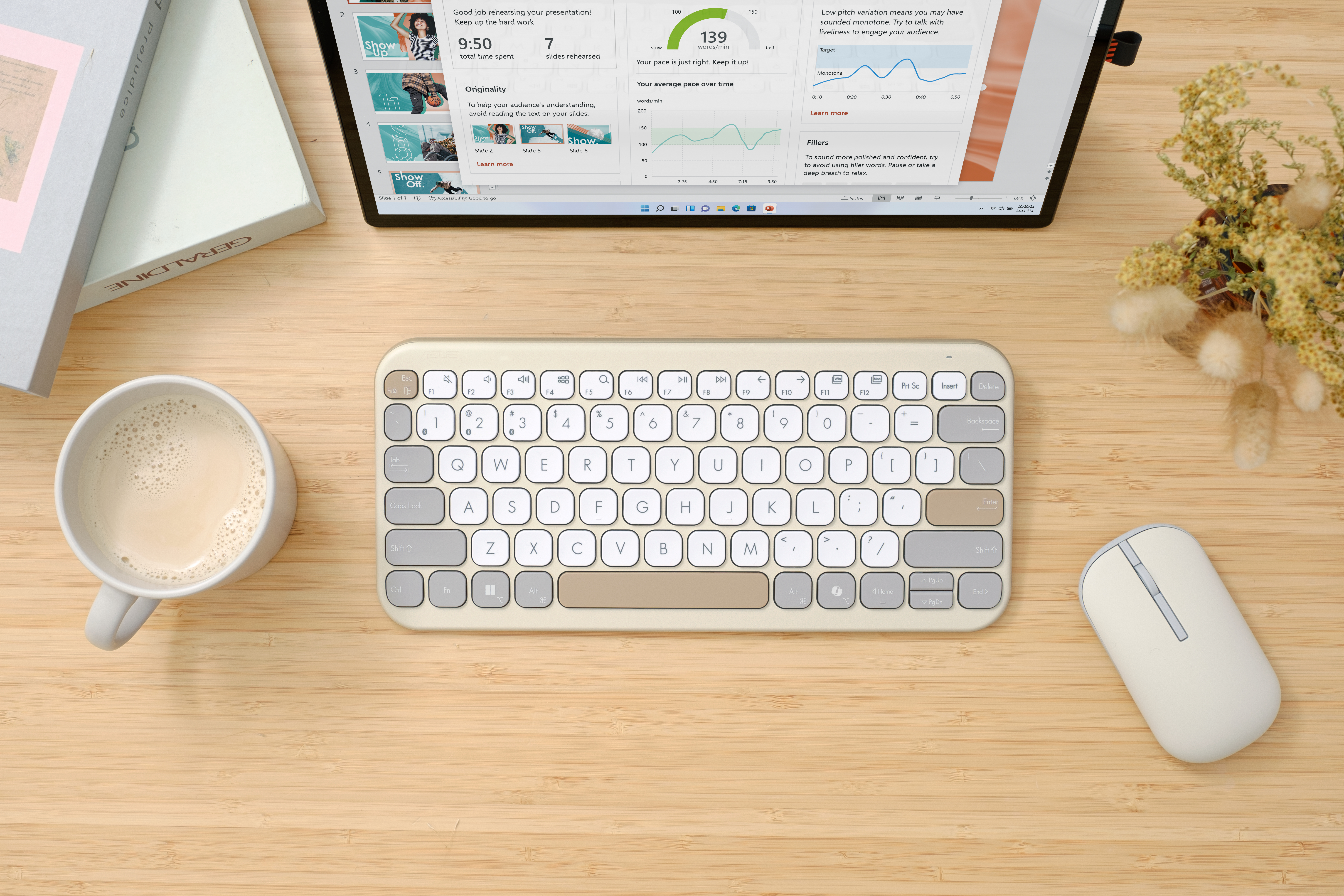 ASUS KW100 Marshmallow Tastatur beige Zubehör