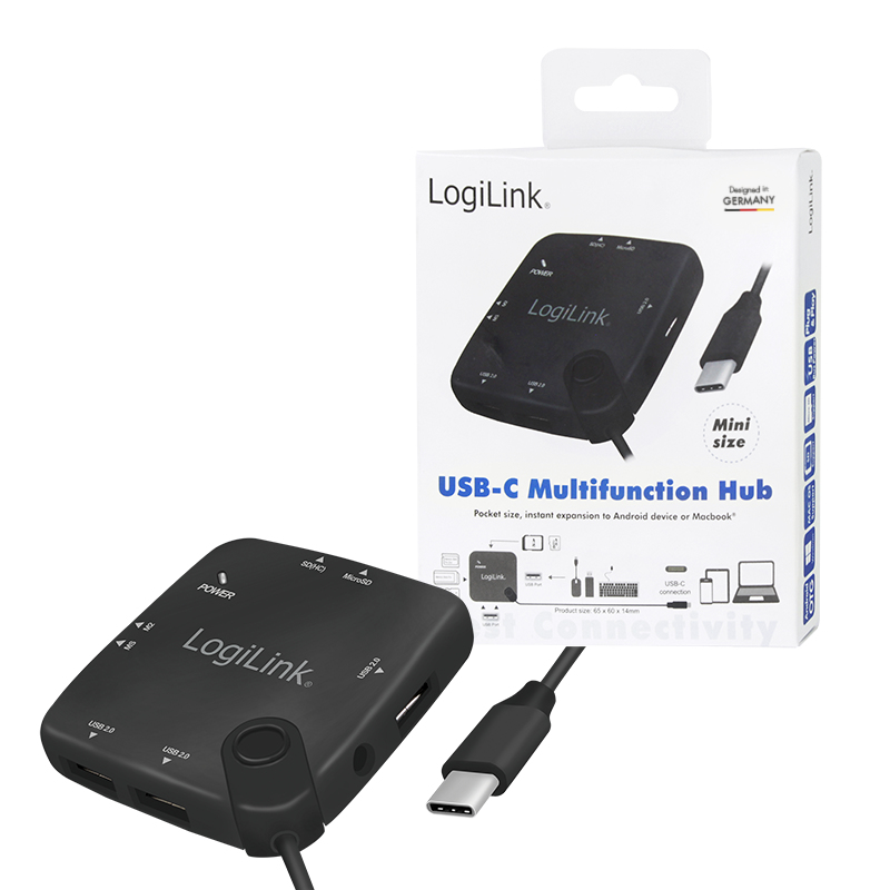 LogiLink UA0344 interface hub USB 2.0 Type-C Black – image 8