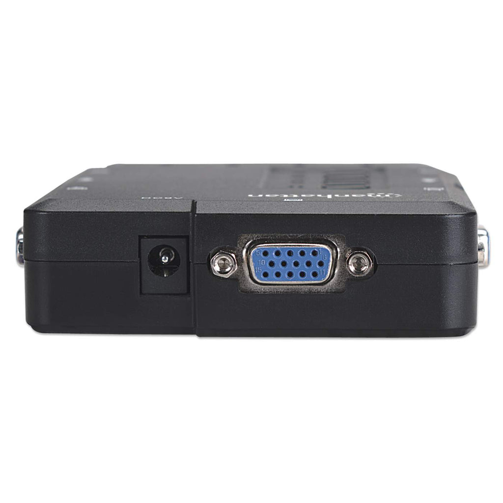 Manhattan KVM Switch Compact 4-Port, 4x USB-A, Cables included, Audio Support, Control 4x computers from one pc/mouse/screen, Black, Lifetime Warranty, Boxed – image 8