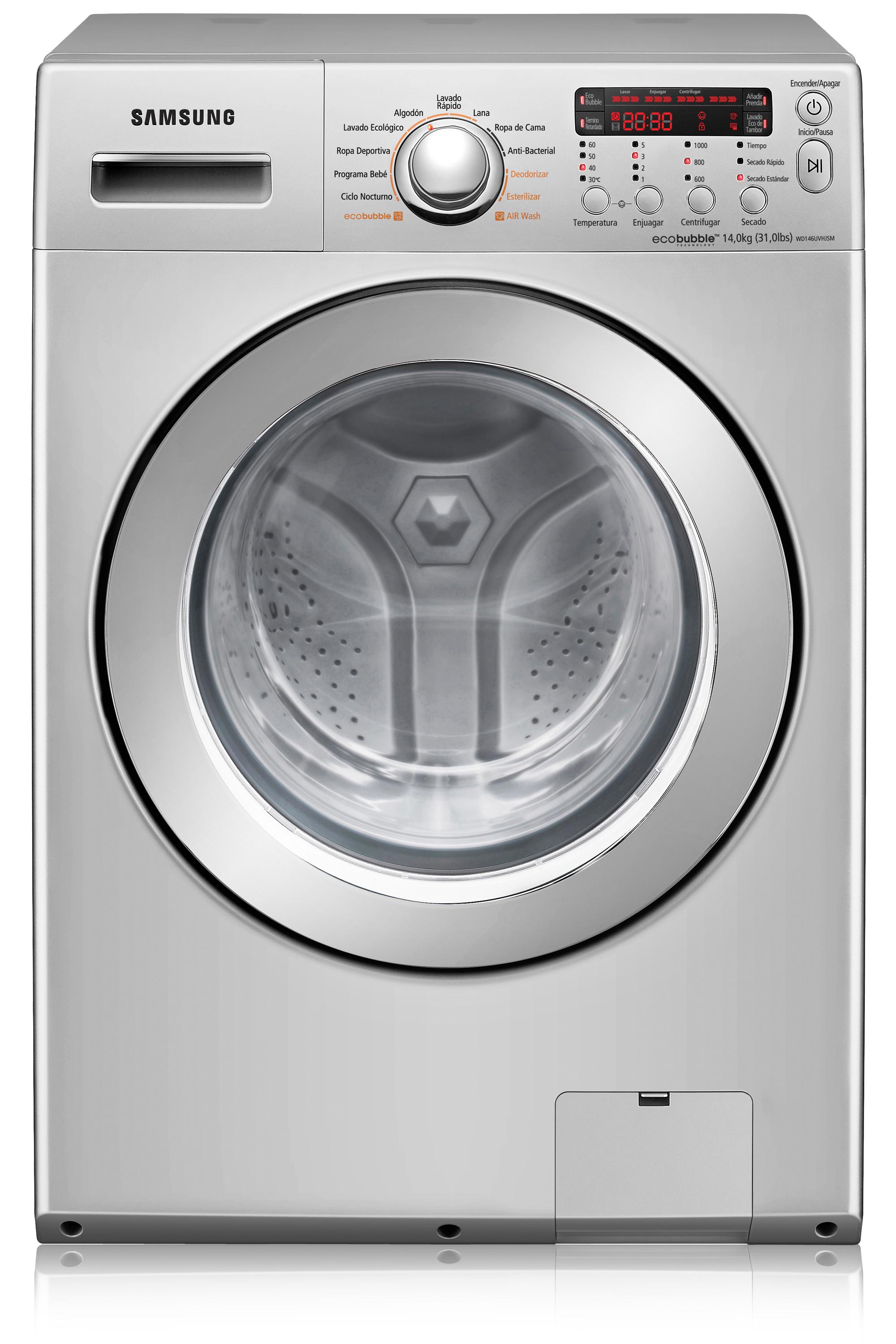 Samsung WD146UVHJSM washer dryer Freestanding Front-load Silver