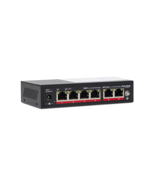 Vultech Security VS-POE3042GE-60W network switch Unmanaged Gigabit Ethernet (10/100/1000) Power over Ethernet (PoE) Black – image 2