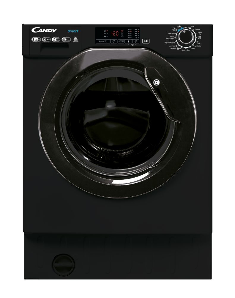 Candy Smart CBD485D1BBE/-80 washer dryer Built-in Front-load Black