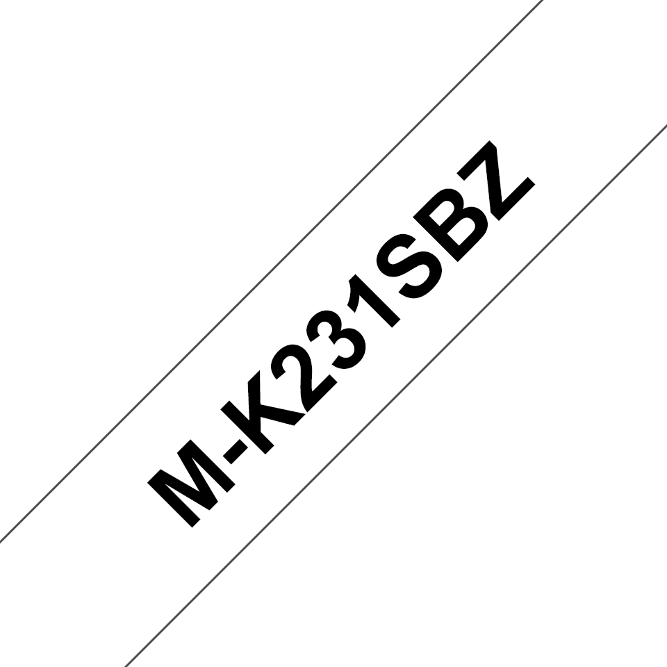 BROTHER MK231BZ cassette de bande noir sur blanc 12mm non stratifié pour P-...