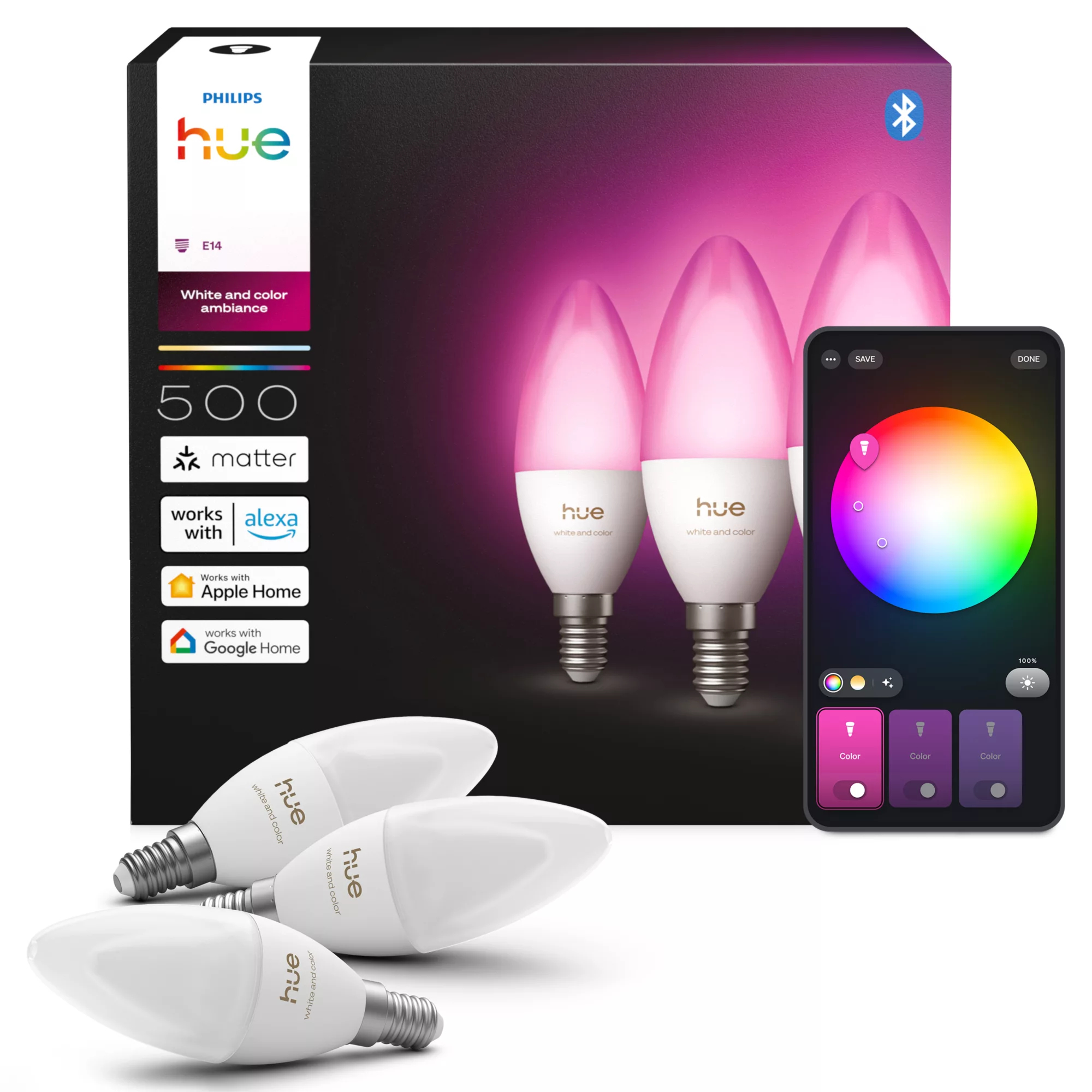 Philips by Signify Philips Hue White and colour ambience B39 Candle – E14 LED smart bulb – image 3