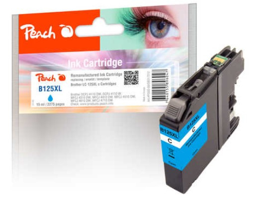 Peach Ink Cartridge cyan XL, compatible with Brother LC-125XL