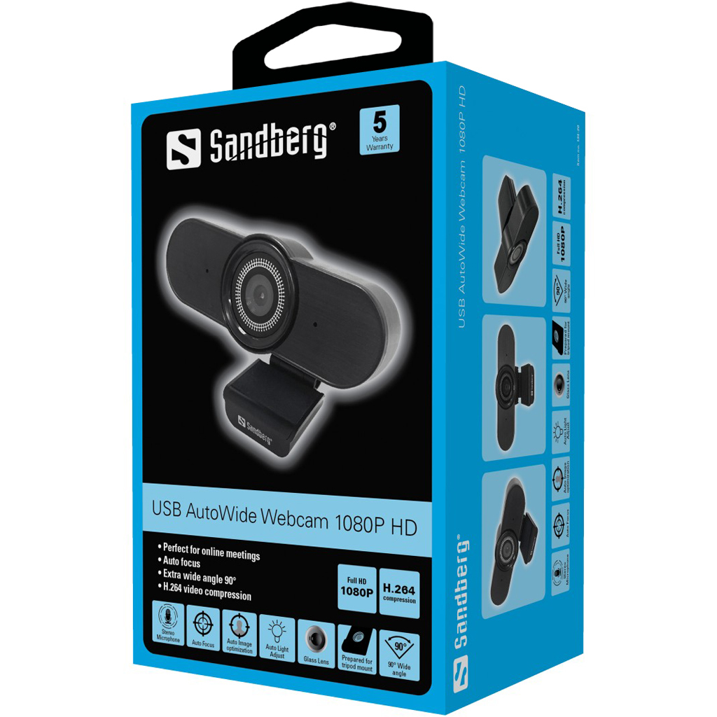 Sandberg USB AutoWide Webcam 1080P HD – image 5