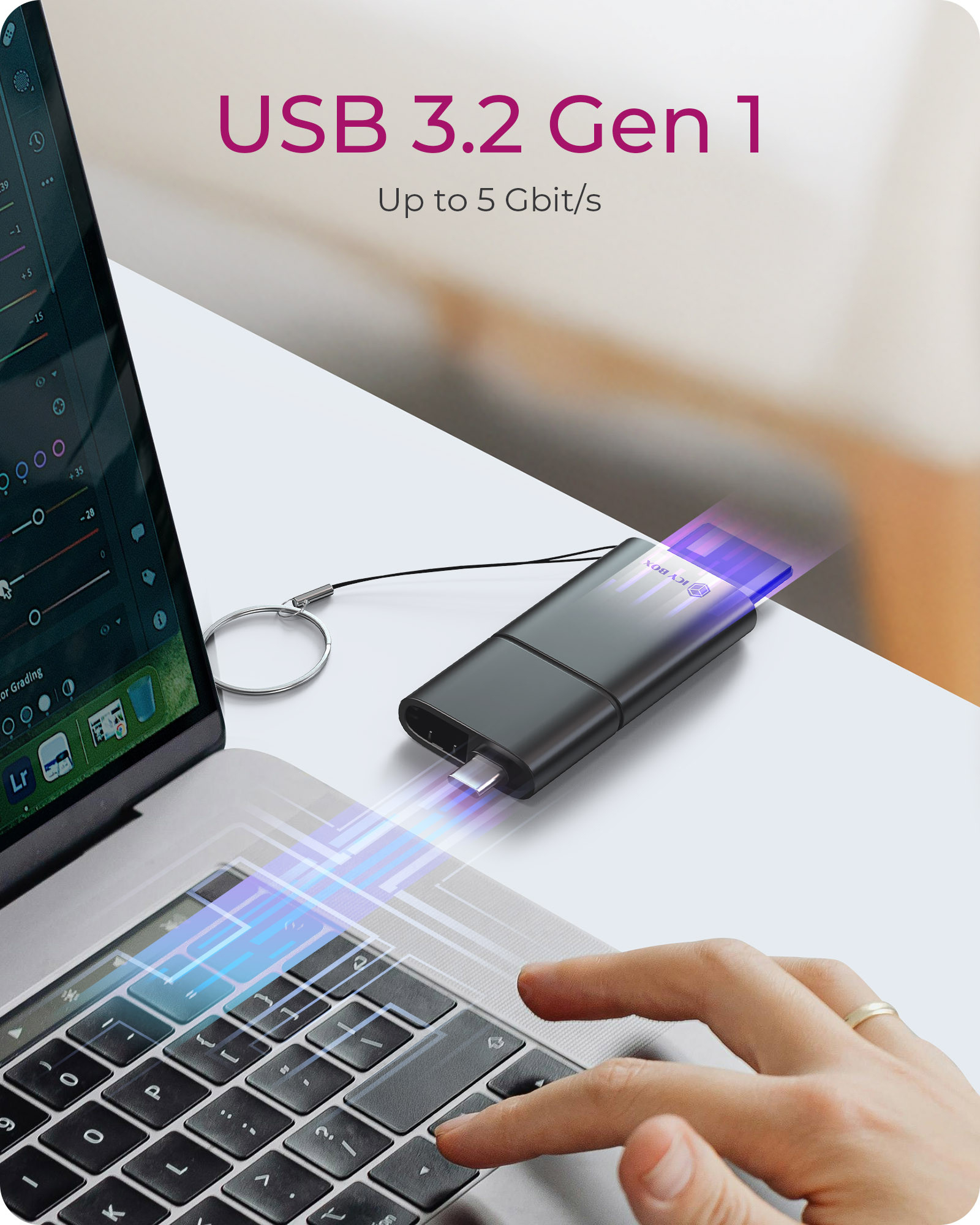 ICY BOX 2-in-1 Card Reader via USB Type-A & USB Type-C Interface – image 5