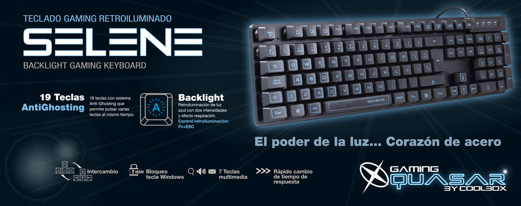 CoolBox Selene keyboard Gaming USB Black – image 3