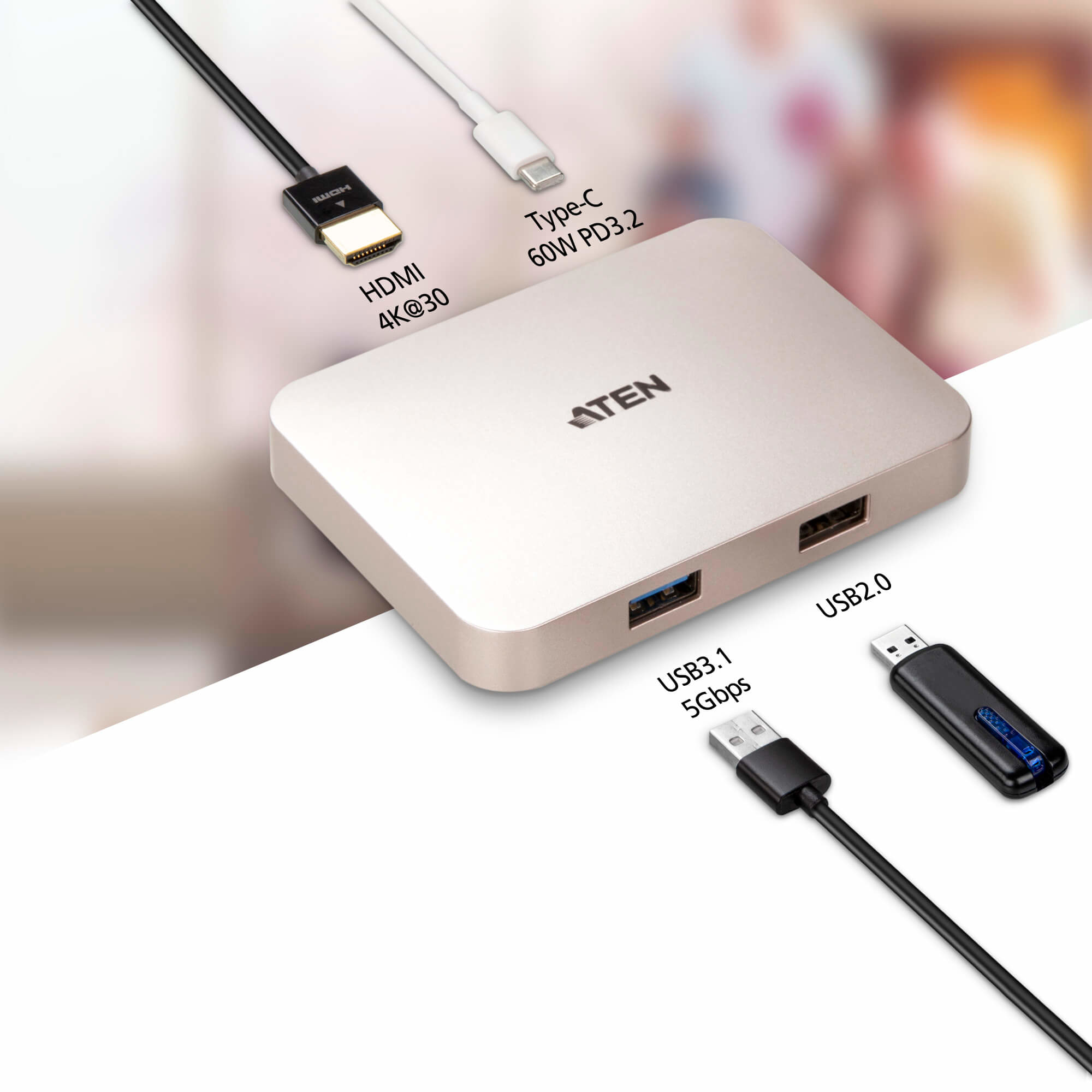ATEN USB-C 4K Ultra Mini Dock - PD60W – image 3