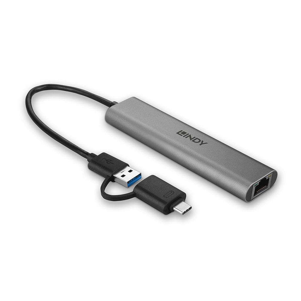 Lindy USB 3.2 Gen 1 Hub and Gigabit Ethernet Converter – image 3