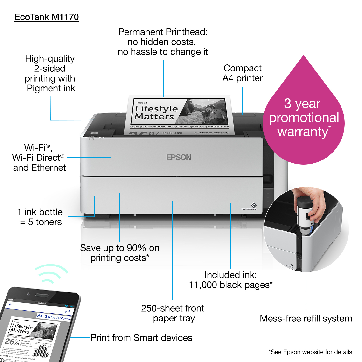 Epson EcoTank M1170 inkjet printer – image 8