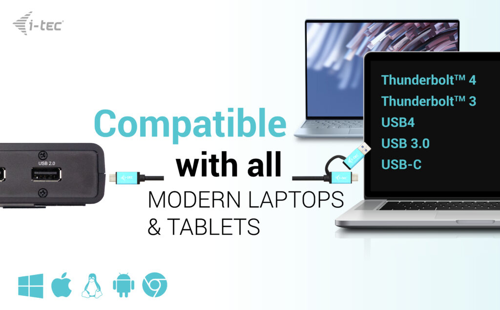i-tec USB 3.0 / USB-C / Thunderbolt Dual Display Docking Station + Power Delivery – image 5