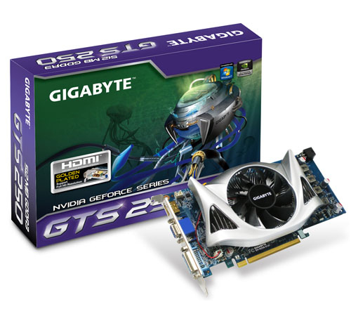 GIGABYTE GV-N250-512I graphics card NVIDIA GeForce GTS 250 GDDR3