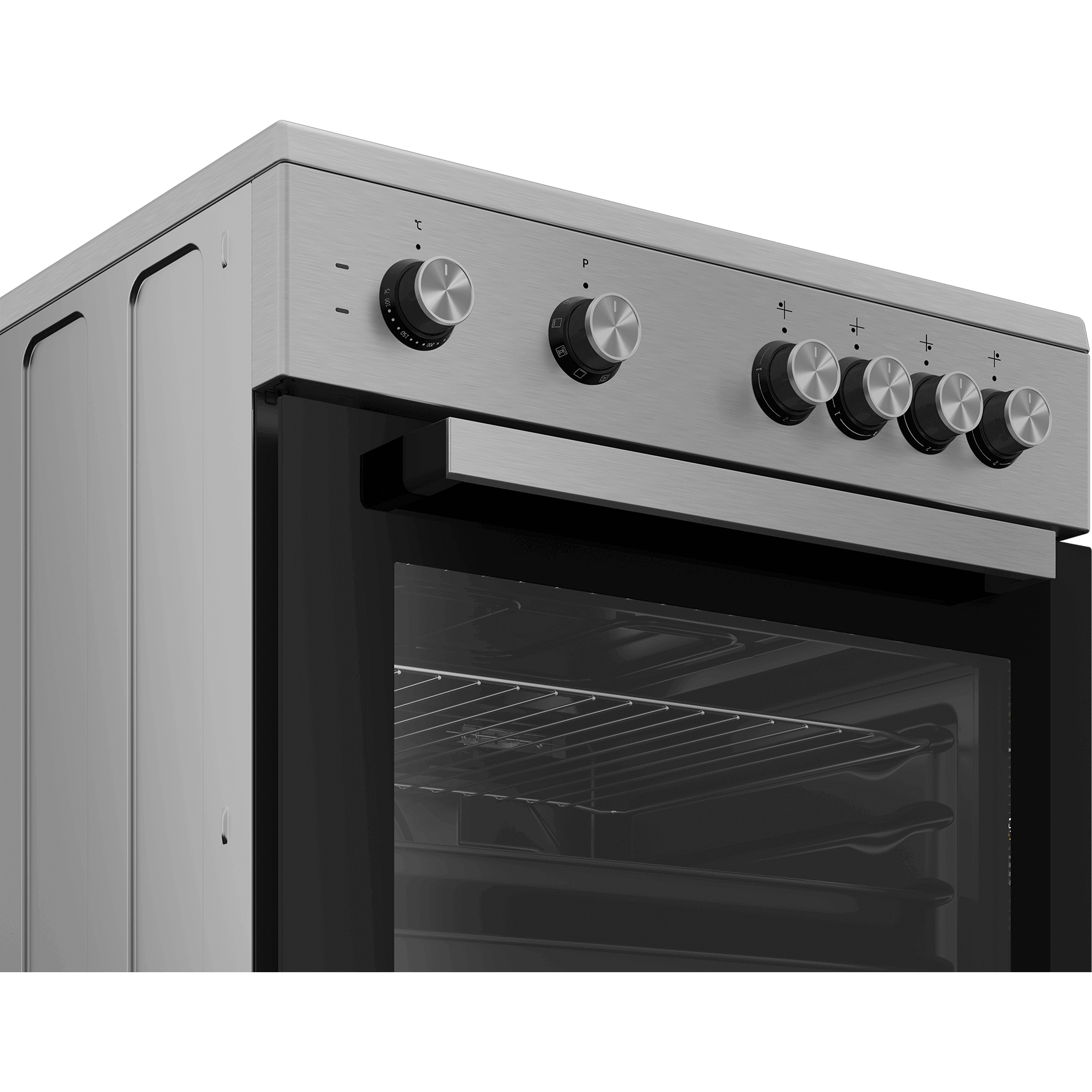 Beko FSM67010GX cooker Freestanding cooker Electric Ceramic hob Black, Stainless steel – image 3