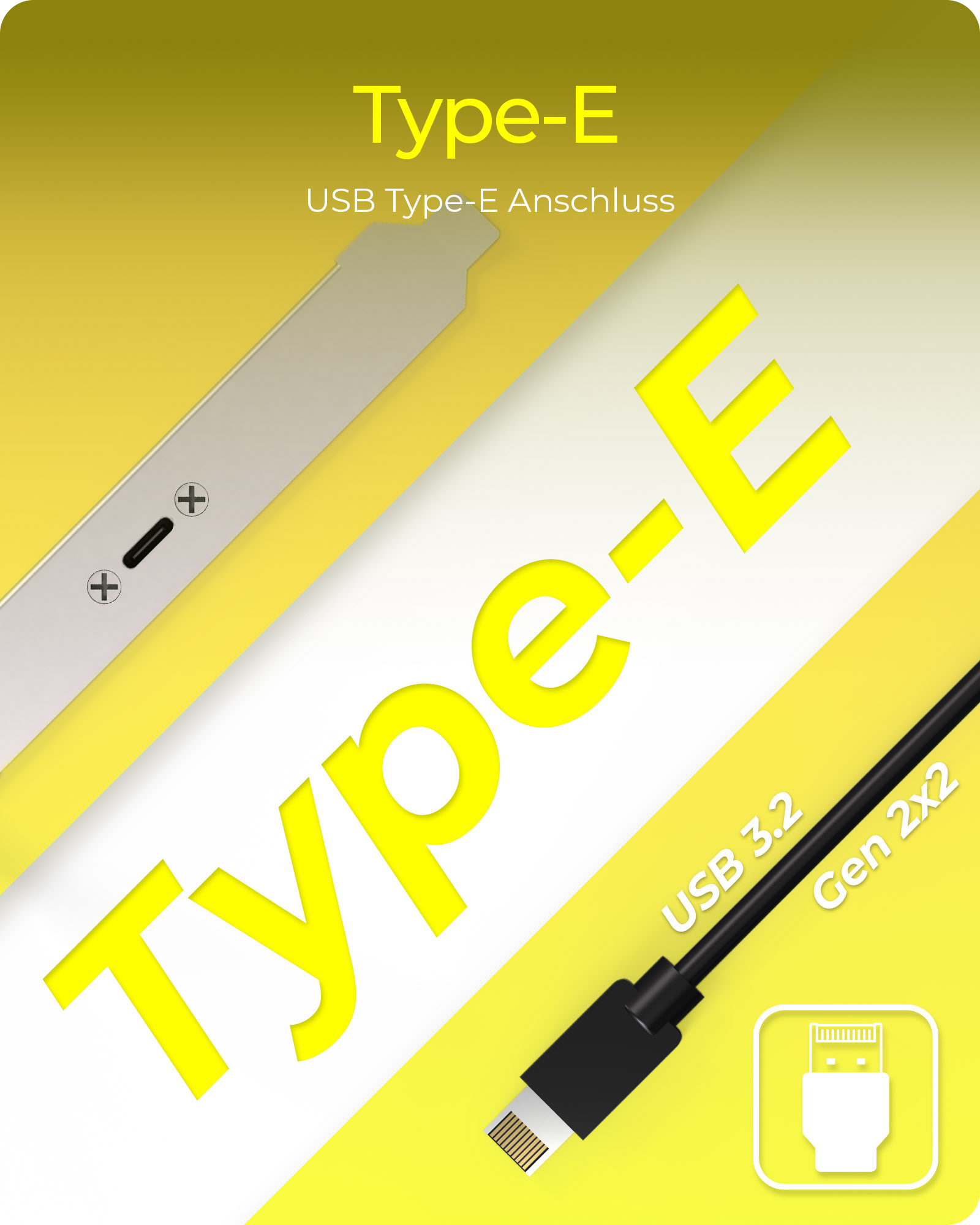 Adapter IcyBox USB 20 Gbit/s von Type-E Port Adapter