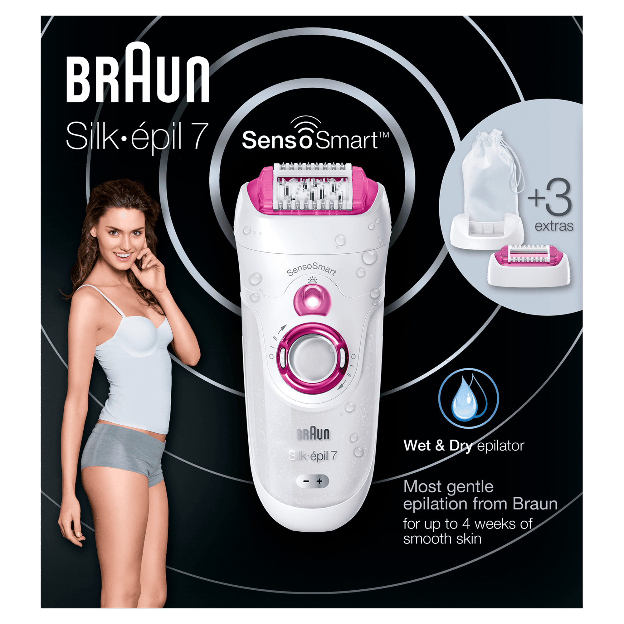 Braun Silk-épil 7 81646969 epilator 40 tweezers White, Pink – image 2