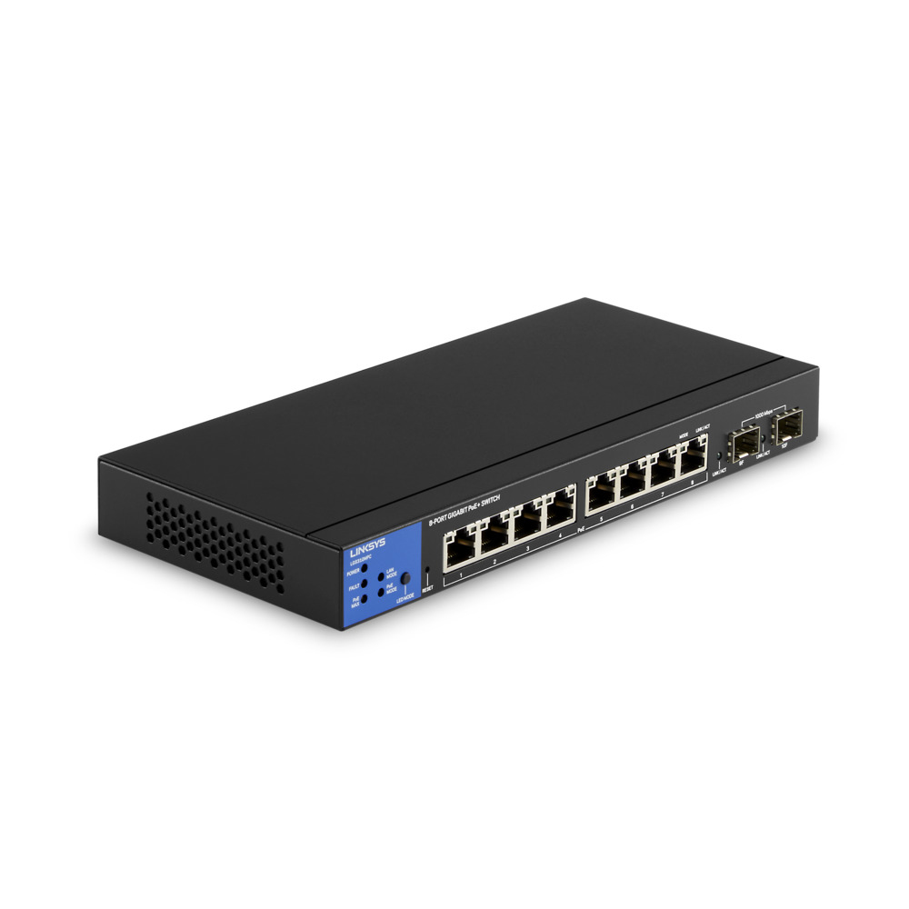Linksys 8 Port Gigabit Network PoE+ Switch – image 1