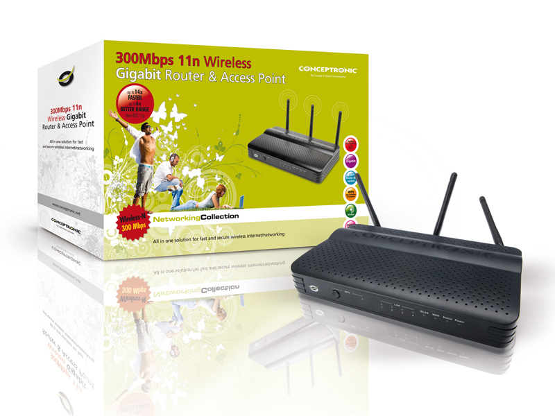 Conceptronic 300Mbps 11n Wireless Gigabit Router & Access Point – image 4