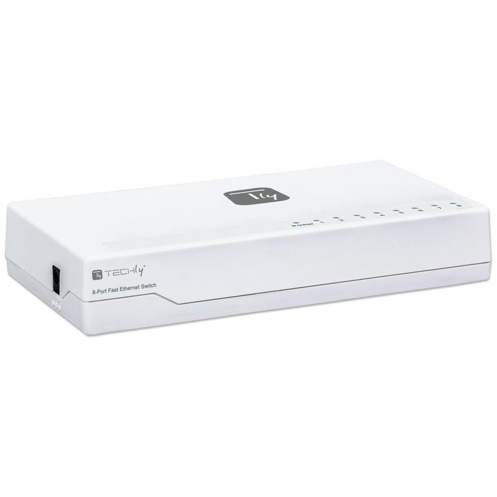 Techly 8 Ports 10/100 Mbps Fast Ethernet Switch Hub I-SWHUB-080TY – image 1