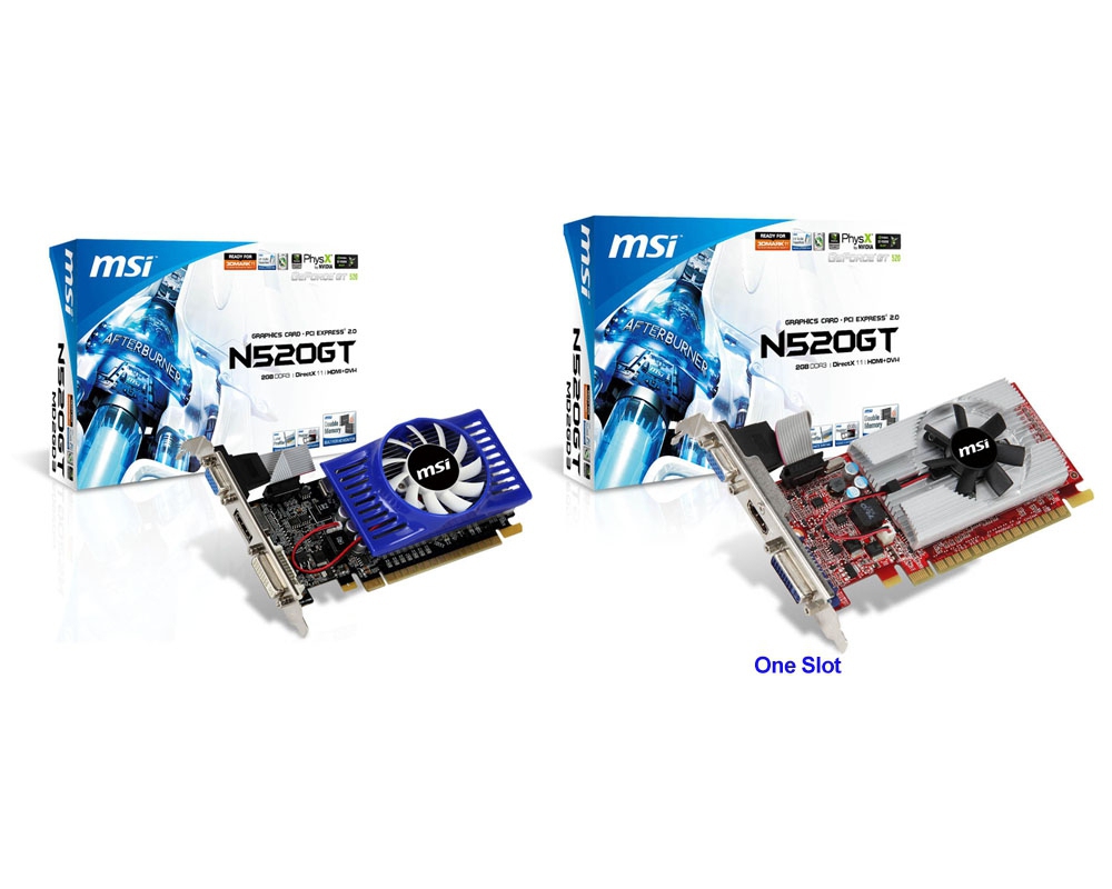 MSI N520GT-MD2GD3/LP graphics card NVIDIA GeForce GT 520 – image 1