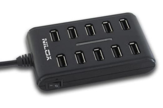 Nilox 10NXHU00XP001 interface hub 480 Mbit/s Black