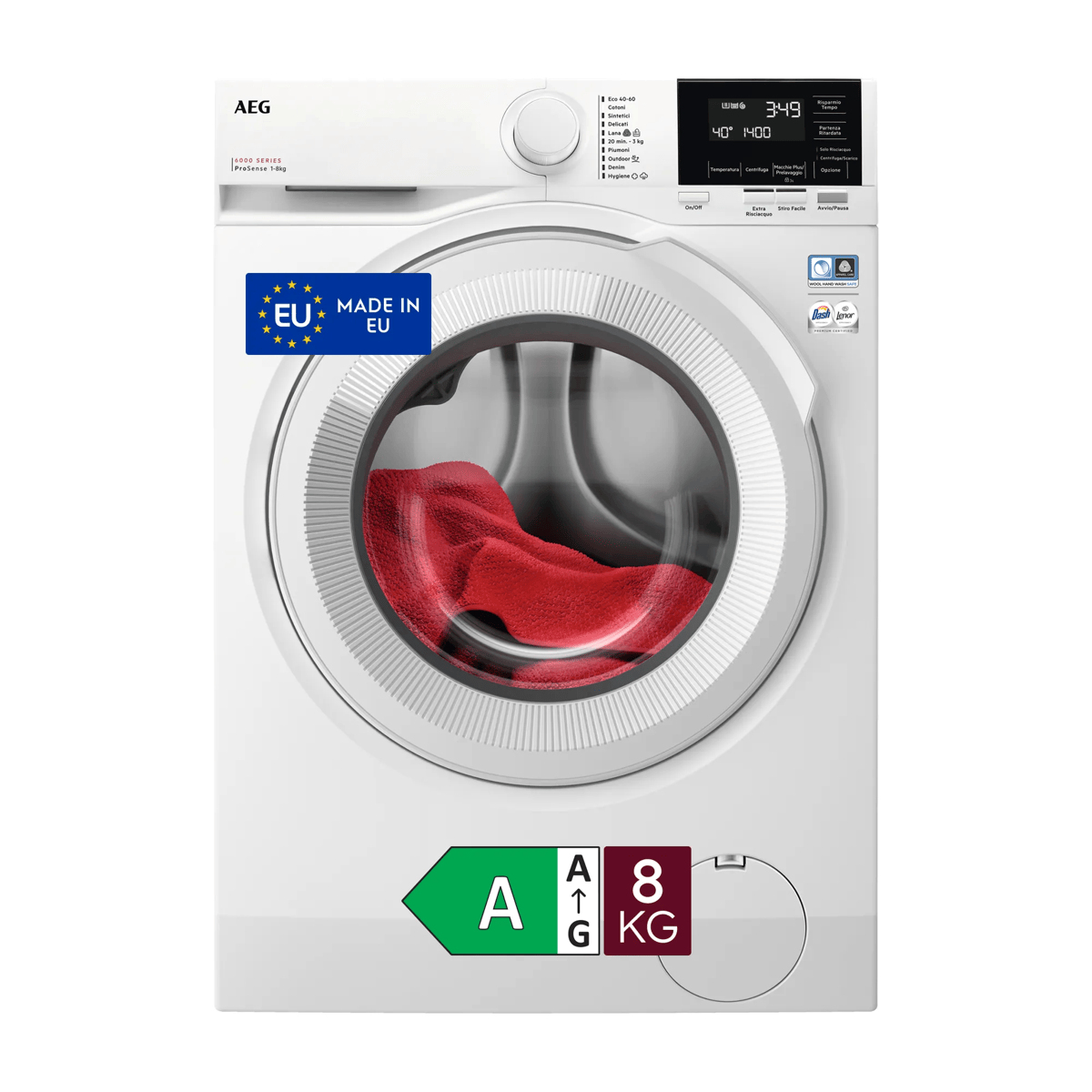 AEG Series 6000 LR6G84OW washing machine Front-load